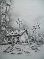 Toms Ink - Appalachian Mountain Old Shed - Ink And Pencils